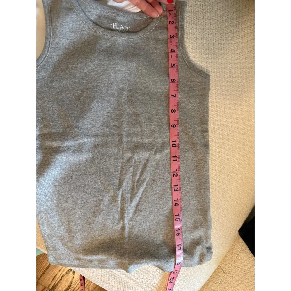 The Children's Place Girls Cotton Tank Tops 3 Pack Black‎ White Grey Size M 7/8